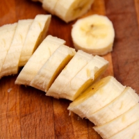 Step 1 - Peel and cut bananas